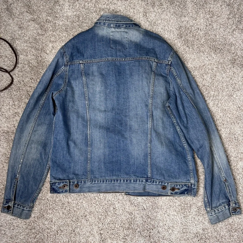 Lucky Brand Denim Trucker Jacket Mens Large Blue Jean Lakewood